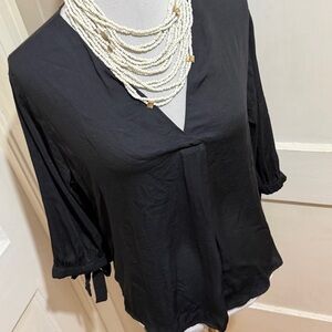 White House Black Market Black Blouse